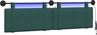 vidaXL Cabecero Colgante Verde Oscuro Tela Vidaxl