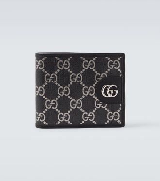 Gucci GG leather-trimmed bifold wallet