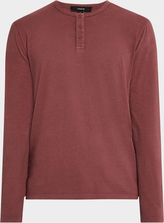Vince Mens Garment-Dyed Henley Shirt