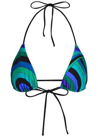 Pucci Printed Halterneck Bikini top - Multi Print - S (UK8-10 / S)