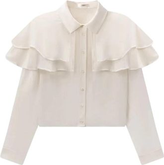 Frame Denim Blouse met versierde kraag - Dames - Overhemden - Wit - M - Overhemden