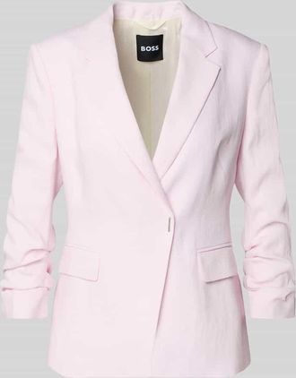 HUGO BOSS Slim Fit Kurzblazer aus Leinen-Viskose-Mix Modell JIA8 in Rose, Gr&ouml;&szlig;e 36