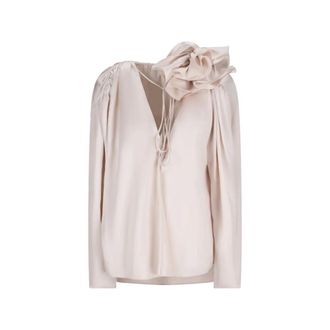 Magda Butrym Ruffled Shoulder Blouse - female - Magda Butrym - Blouses - White - L - Blouses & Shirts