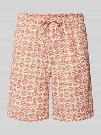 Jack & Jones Jack & Jones Regular Fit Shorts mit Allover-Print Modell JAIDEN in Rostrot, Gr&ouml;&szlig;e S