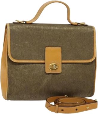 Gucci Pre-owned Canvas gucci-bags - Dames - Vintage Handtas - Beige - ONE Size - Leer - Vintage