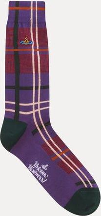Vivienne Westwood Tartan Sock Tartan Purple 9-11 Unisex