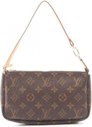 Louis Vuitton Pre-owned Pochette Accessoires Monogram Clutch Bag - Dames - Vintage Schoudertas - Bruin - ONE Size - Leer - Vintage