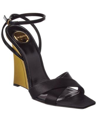 Saint Laurent Lucienne 110 Satin Wedge Sandal