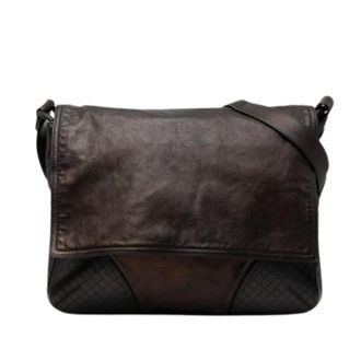 Bottega Veneta Pre-owned Cross Body Bags, male, Brown, Size: ONE SIZE Pre-owned Vintage Intrecciato Messenger Bag
