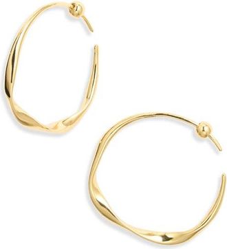 Nordstrom Fluted Hoop Earrings in 14K Gold Plated at Nordstrom
