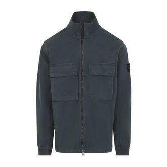 Stone Island Cotton Shirt Jacket - Heren - Zomerjassen - Groen - XL - Katoen - Jassen