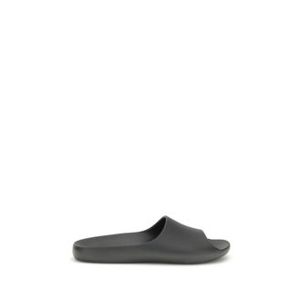 The Row Black Rubber Womens Slippers