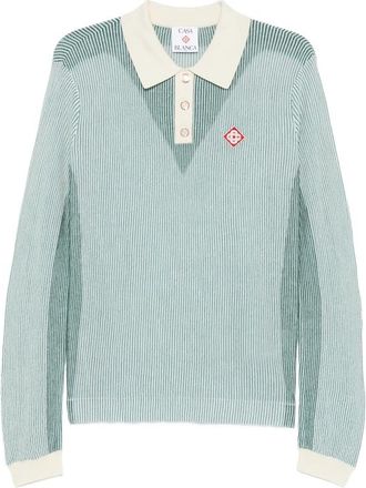 Casablanca Ribbed-knit Logo-patch Polo Shirt