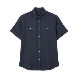 Dondup Short Sleeve Shirts, male, Blue, Size: XL Uc362R DU Lf0032U PTO Shirt