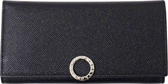 Bulgari Black Leather Long Wallet (Bi-Fold) (Pre-Owned)