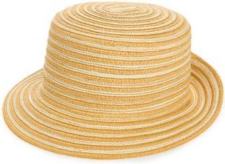 Nordstrom Rack Two Tone Stripe Paper Woven Bucket Hat in Natural Combo at Nordstrom Rack