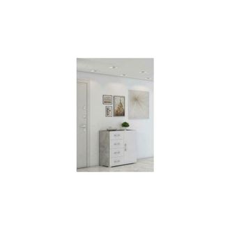 Dmora Dmora Aparador Violetta, Buffet Con 1 Puerta Y 4 Cajones, Aparador De Sal&oacute;n, Mueble Multiusos Con Baldas, 100% Made In Italy, Cm 90x41h87, Blanco Y Ce