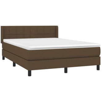 vidaXL Vidaxl - Cama Box Spring Con Colch&oacute;n Tela Marr&oacute;n Oscuro 140x200 Cm