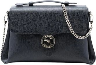 Gucci Pre-owned Cross Body Bags, female, Black, Size: ONE SIZE Pre-owned Vintage Satchel