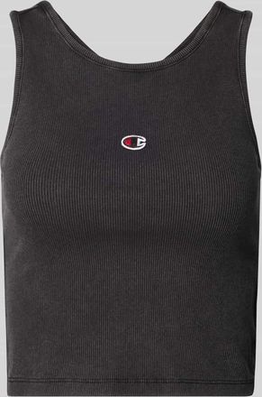 Champion Fitted Fit Crop Top mit Label-Stitching in Black, Gr&ouml;&szlig;e XS