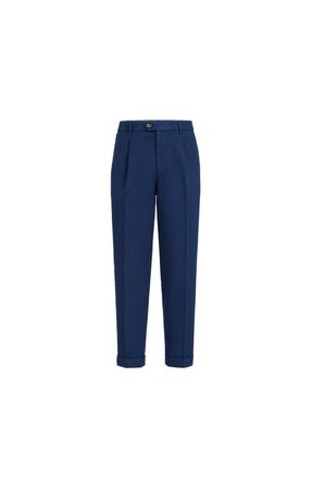 Brunello Cucinelli Gabardine garment dyed trousers in Blue at Nordstrom, Size 58 It