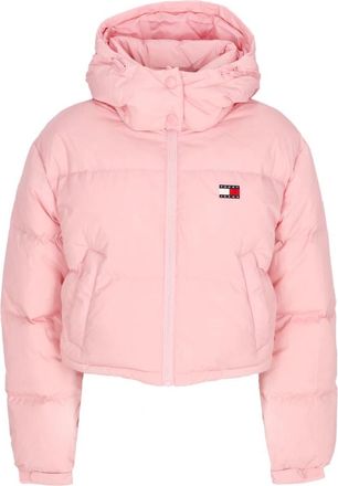 Tommy Hilfiger Roze Pufferjas met hoge kraag - Dames - Gewatteerde jassen - Roze - S - Polyester - Jassen