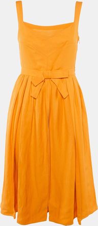 Dsquared2 Orange Crepe Bow Detail Midi Dress
