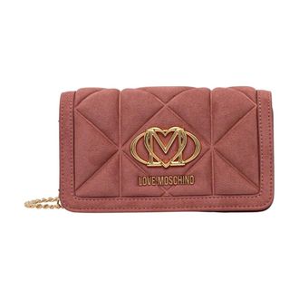 Love Moschino Tassen, Dames, Rood, ONE Size, Mini Tasche mit Wildlederoptik