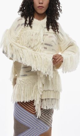 Stella McCartney Maglia Girocollo in Misto Alpaca con Frange Stella McCartney