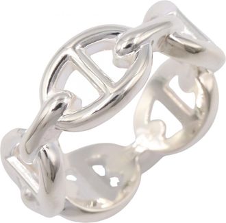 Herm&egrave;s Silver Silver 925 Band Ring (Pre-Owned)