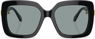 Swarovski crystal-embellished oversize-frame sunglasses - women - Acetate/Crystal - 55 - Black