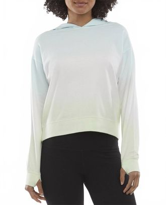 Danskin Boyfriend Dip-Dye Long Sleeve Hoodie In Crystal Turquoise And Limelight