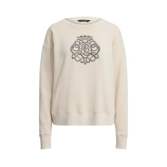 Ralph Lauren Hoodies & sweatvesten, Dames, Beige, XL, Katoen, Kappy Sweatshirt met Lange Mouwen