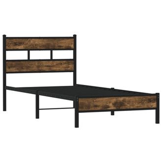 vidaXL Estructura Cama Con Cabecero Sin Colch&oacute;n Roble Sonoma 90x190 Cm Vidaxl