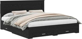 vidaXL Estructura De Cama Con Caj&oacute;n Con Cabecera Madera Contrachapada Vidaxl