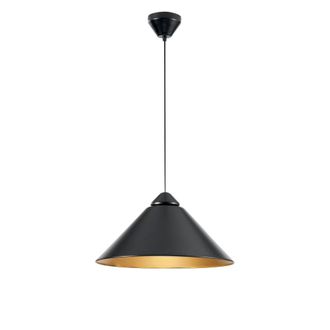 Luce-Ambiente-Design L&aacute;mpara de techo de metal negro con pantalla c&oacute;nica
