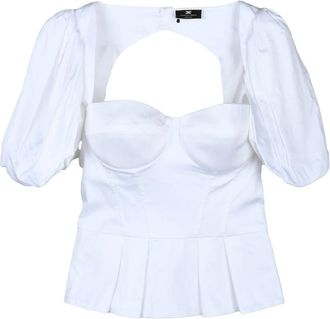 Elisabetta Franchi White Cotton Elastane Women Bustier Top