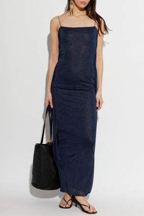 Jacquemus Plumetis Dress, Womens, Navy Blue