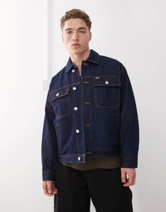 Obey Mens opena jacket in rinse indigo - Indigo Blue - Size Small