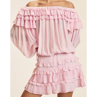 Cynthia Rowley Ruffle Pleated Micro Skirt