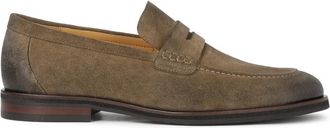 Kazar Su&egrave;de loafers in khaki kleur - Heren - Loafers - Groen - 42 EU - Su&egrave;de - Schoenen