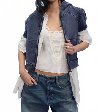 Free People Summer Cropped Sweatshirt In Night Shadow