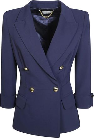 Elisabetta Franchi Mujer, Chaquetas, Azul, Talla: S