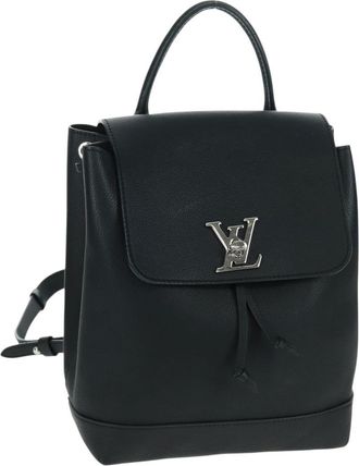 Louis Vuitton Lockme Backpack Leather Black Leather Backpack Bag (Pre-Owned)
