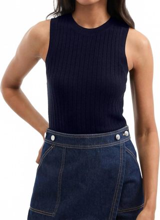 Veronica Beard Jerrel Knit Tank Top In Navy