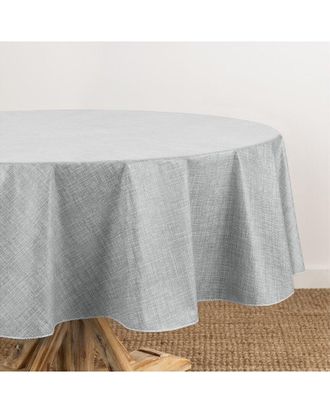 Elrene Monterey Linen Texture Vinyl Indoor/Outdoor Round Tablecloth