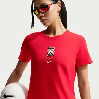 Nike Korea Nike Womens Soccer T-Shirt in Red | IH2241-679