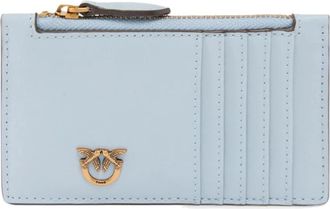 Pinko Airone Cardholder - Dames - Portefeuilles - Blauw - ONE Size - Leer - Accessoires