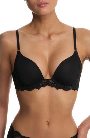 Natori Peony Demi Lace T-Shirt Bra in Black/cafe at Nordstrom, Size 36Ddd