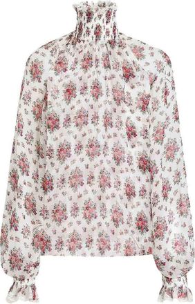Dolce & Gabbana Blouse With A Floral Print And High Neck